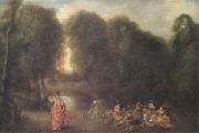 Jean-Antoine Watteau Assembly in a Park (mk05) oil painting